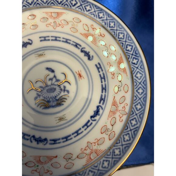 Set of 3 Chinese Grain of Rice Porcelain Tea Cup and Saucer - Picture 9 of 9